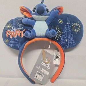 2025 Disney Parks Disneyland Paris Plush STITCH Minnie Ears Headband Brand - NEW
